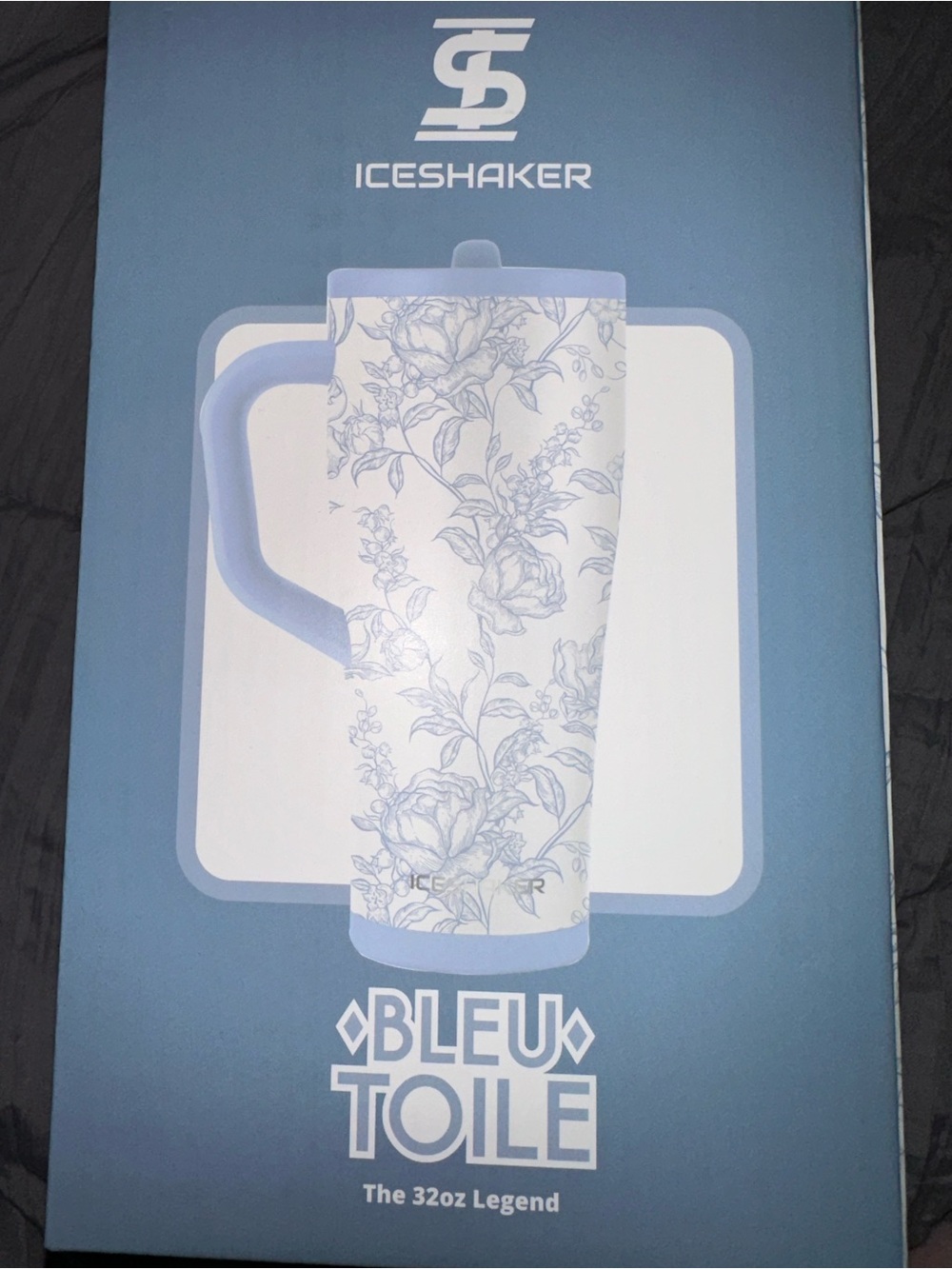 Bleu Toile 32oz Insulated Tumbler - Light Blue Floral